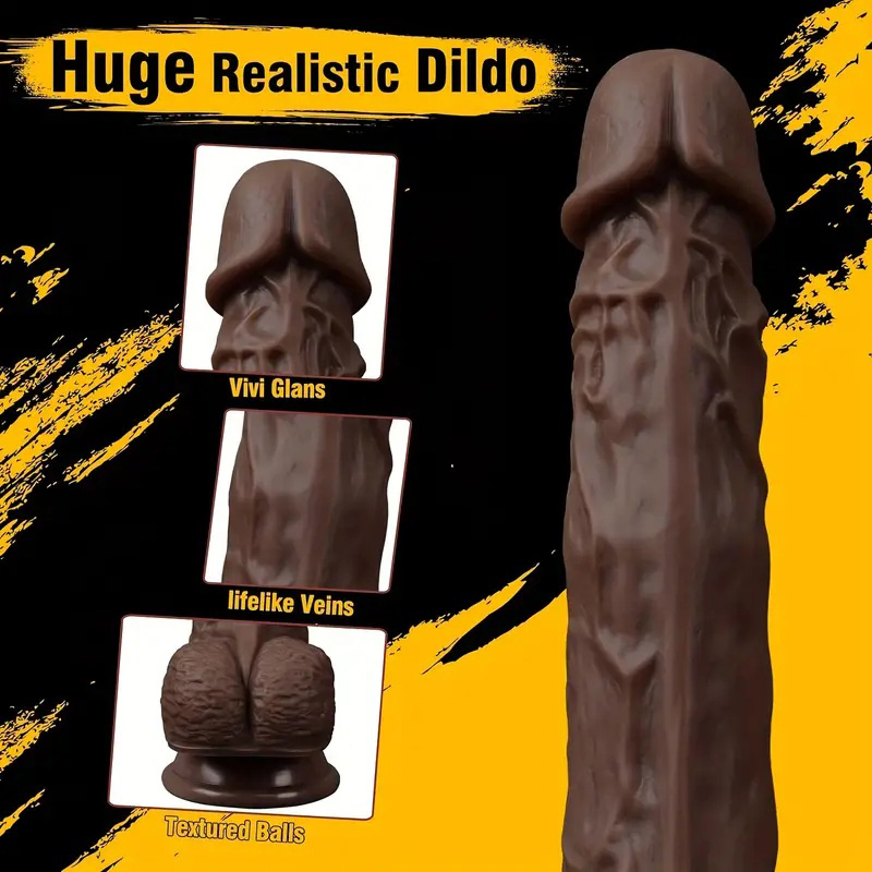 Realistic Remote Control Thrusting and Vibrating Dildo - Coffee
