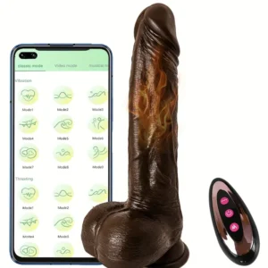 Realistic Silicone Dildo Vibrator with 10 Thrusting & 10 Vibration Functions