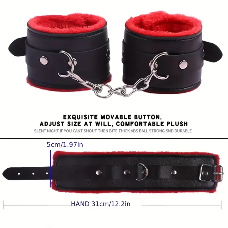 Pair of Unisex Fuzzy Handcuffs BDSM