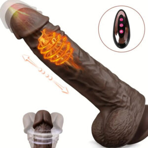 Realistic Remote Control Thrusting and Vibrating Dildo - Coffee