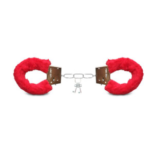 Cuffed in Fur Red Handcuffs