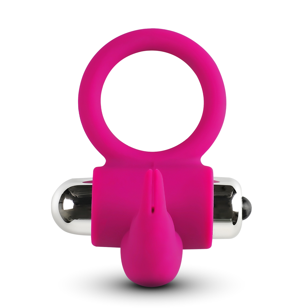 Silicone Rabbit Vibrating Cock Ring - Pink
