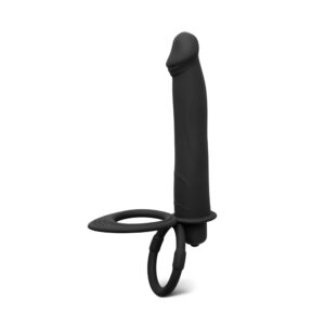 Silicone Vibrating Dildo with 2 Cock Rings
