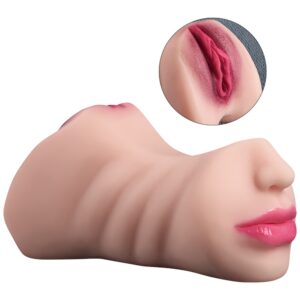 Realistic 2-in-1 Masturbator with Nose and Mouth
