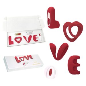 4pcs Rechargeable Silicone Vibrator Set with LOVE-Shaped Design