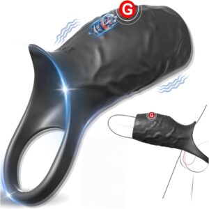 10-Speed Black Rechargeable Vibrating Cock Ring