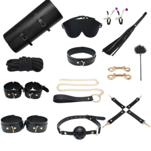10-Piece Complete BDSM Bondage Set with Organizer Pouch