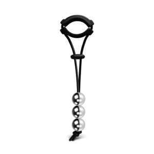Black Silicone Cock Ring with Triple Balls