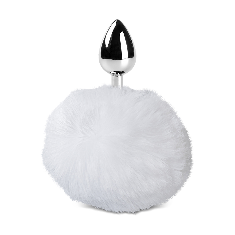 Metallic Anal Plug with Bunny Tail - Small