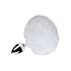 Metallic Anal Plug with Bunny Tail - Small