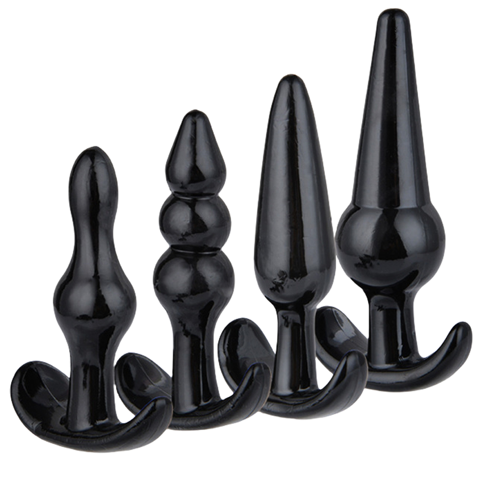 4-Piece Black Anal Plug Set